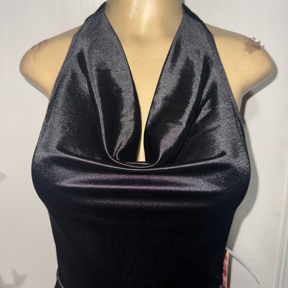 Emerald Sundae Black Halter Bodycon Dress - Picture 2 of 9